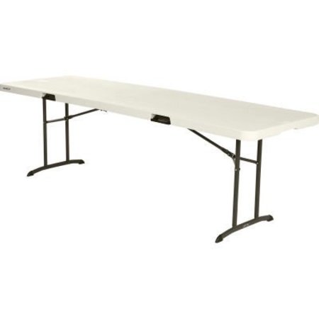LIFETIME PRODUCTS LifetimeÂ Portable Fold-in-Half Plastic Table, 30" x 96", Almond 80175